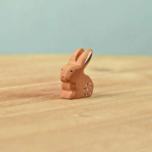 BumbuToys Wooden Animal - Rabbit Baby - Sitting for Small World Play from Australia