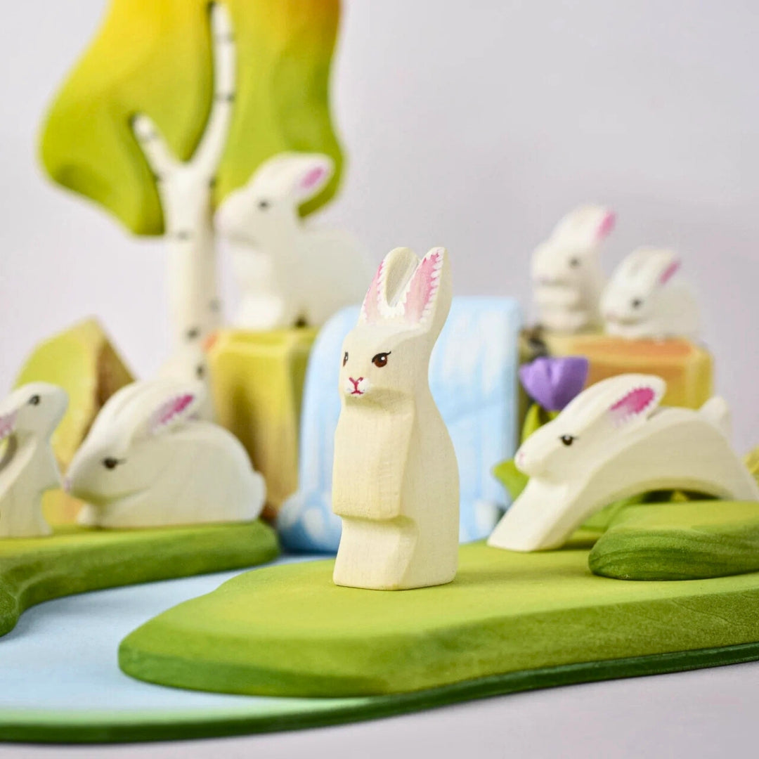 BumbuToys Wooden Animal - Rabbit - Easter, Careful for Small World Play from Australia