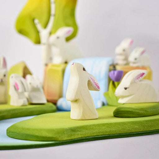 BumbuToys Wooden Animal - Rabbit - Easter, Curious for Small World Play from Australia