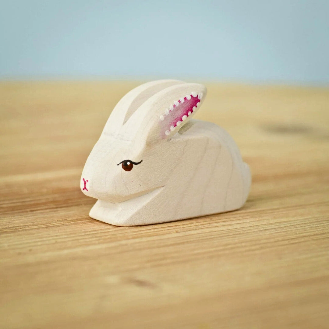 BumbuToys Wooden Animal - Rabbit - Easter, Perching for Small World Play from Australia