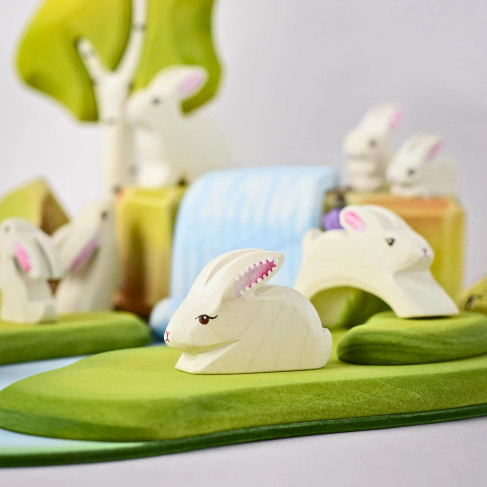 BumbuToys Wooden Animal - Rabbit - Easter, Perching for Small World Play from Australia