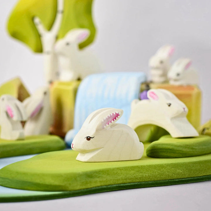 BumbuToys Wooden Animal - Rabbit - Easter, Perching for Small World Play from Australia