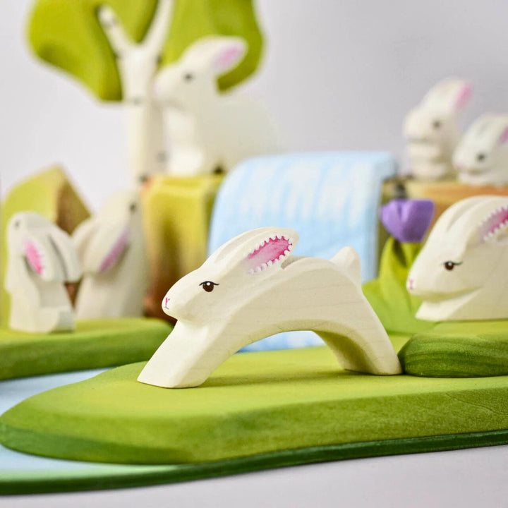 BumbuToys Wooden Animal - Rabbit - Easter, Running for Small World Play from Australia