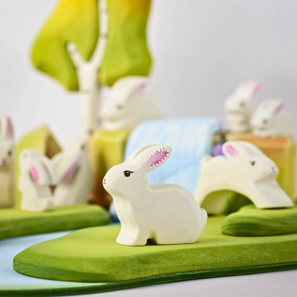 BumbuToys Wooden Animal - Rabbit - Easter, Sitting for Small World Play from Australia