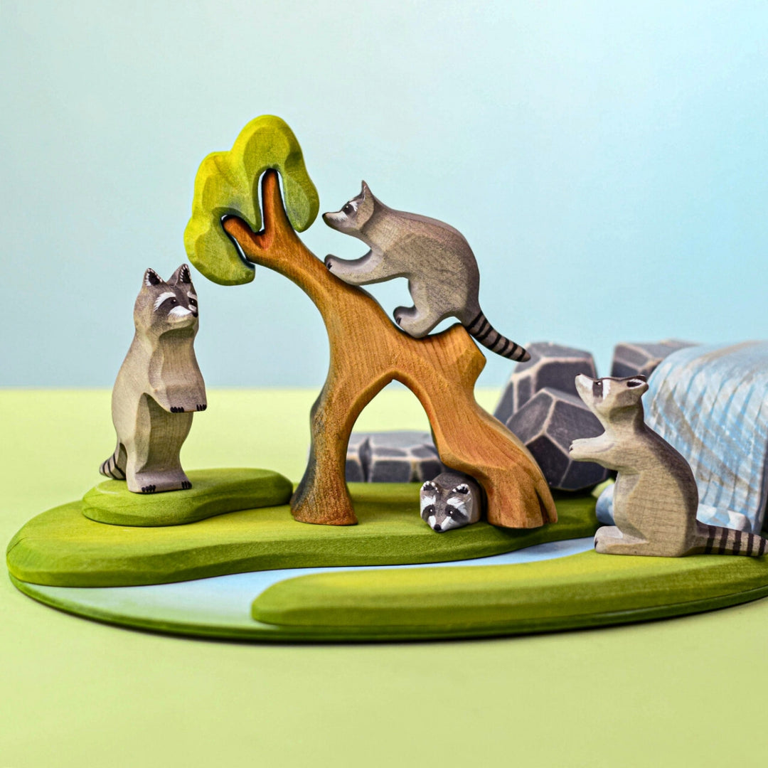 BumbuToys Handcrafted Hollow Tree for Small World Play from Australia
