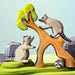 BumbuToys Handcrafted Wooden Animal Figure Sitting Raccoon for Small World Play from Australia