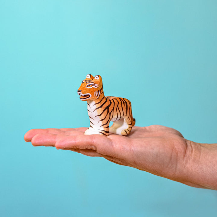 BumbuToys Handcrafted Wooden Animal Tiger Cub Standing from Australia