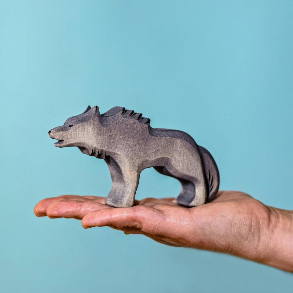 BumbuToys Handcrafted Wooden Animal Wolf Angry from Australia