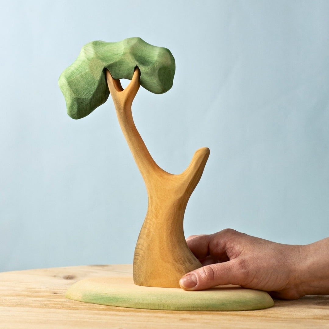 BumbuToys Wooden Animals Koala Bear Family & Eucalyptus Tree Set of 3 for Small World Play from Australia