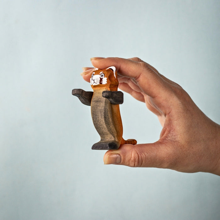 BumbuToys Wooden Animals Red Panda Family Set of 3 for Small World Play from Australia