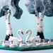 BumbuToys Handcrafted Wooden Bird Swans from Australia in a small-world play setting