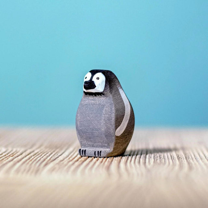 BumbuToys Handcrafted Wooden Bird Emperor Penguin Chick from Australia