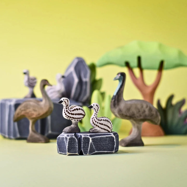 BumbuToys Wooden Bird Emu for Small World Play from Australia