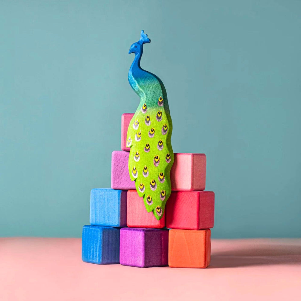 BumbuToys Handcrafted Wooden Bird Peacock from Australia
