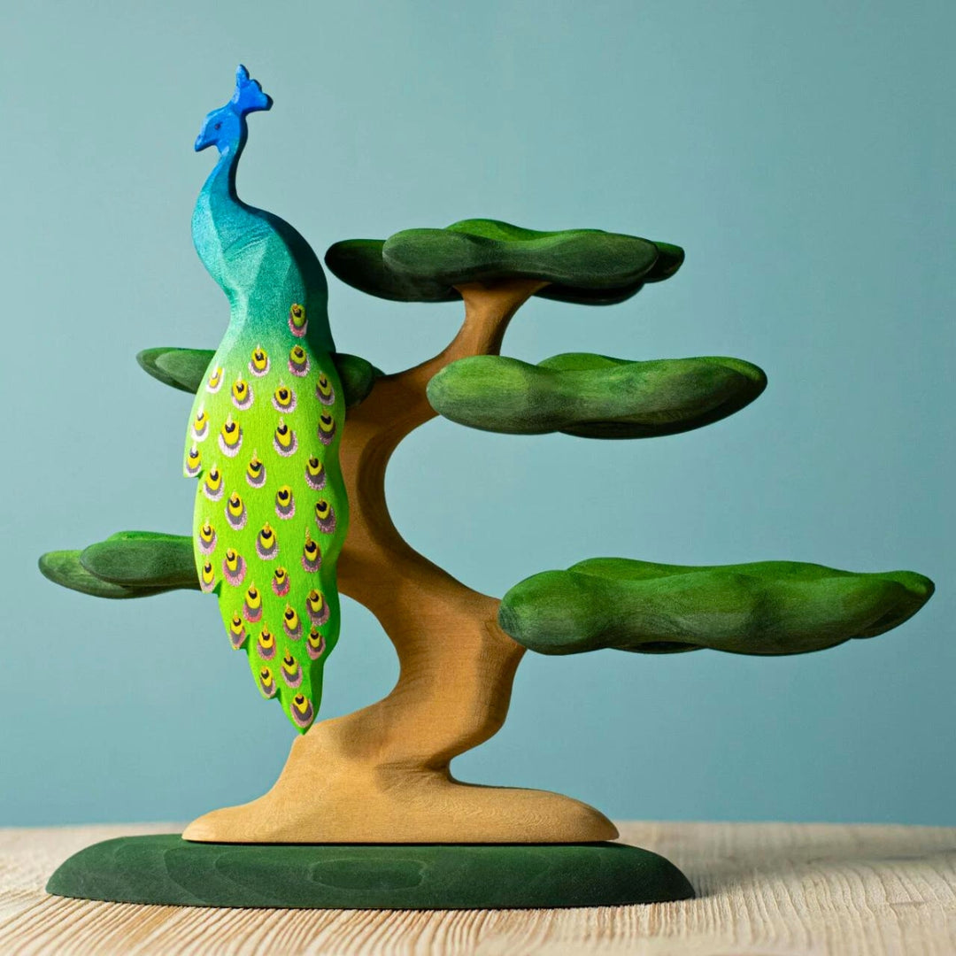 BumbuToys Handcrafted Wooden Bird Peacock from Australia