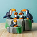 BumbuToys Handcrafted Wooden Bird Baby Toucan from Australia in a small-world play setting
