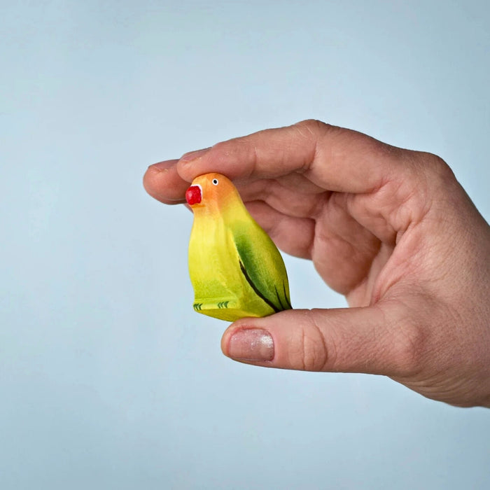 Bumbu Toys Handcrafted Wooden Lovebird for Small World Play from Australia