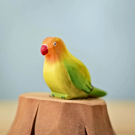 Bumbu Toys Handcrafted Wooden Lovebirds & Tree Stump for Small World Play from Australia