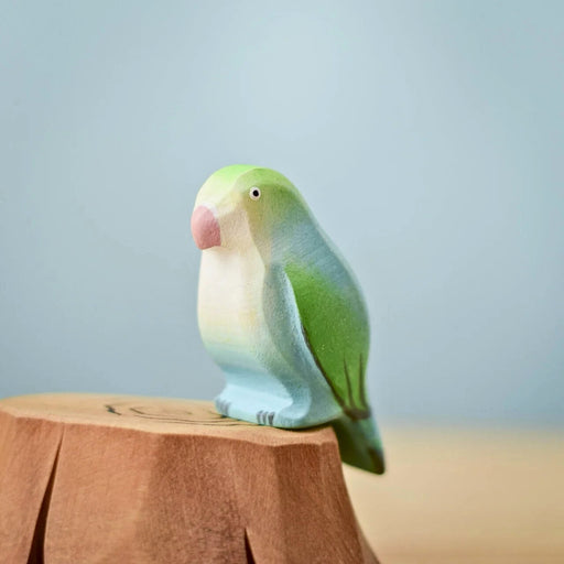 Bumbu Toys Handcrafted Wooden Lovebirds & Tree Stump for Small World Play from Australia