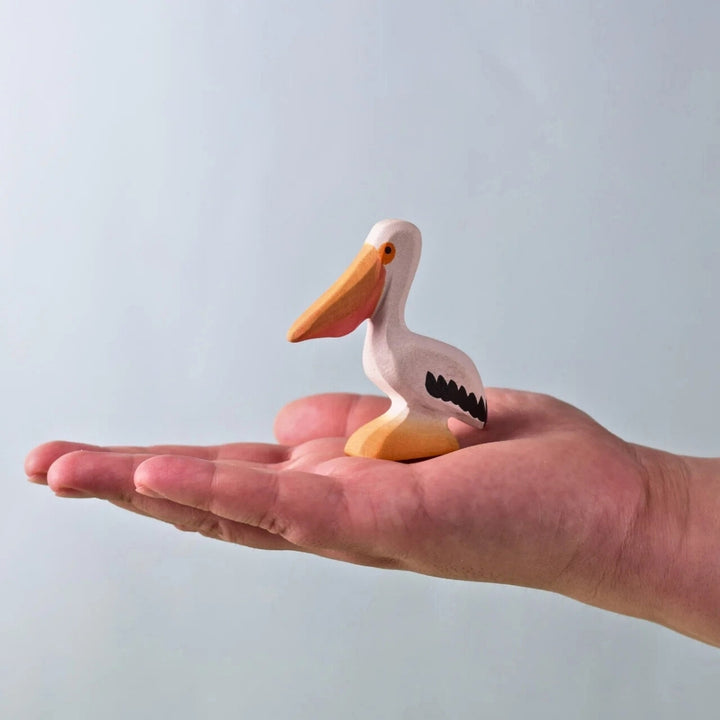 BumbuToys Wooden Birds - Pelican for Small World Play from Australia