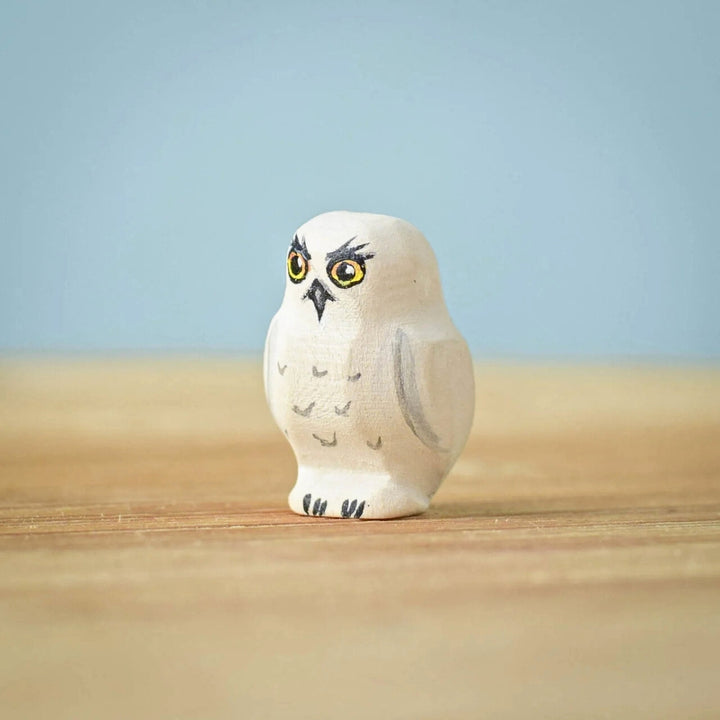Bumbu Toys Handcrafted Wooden Snowy Owl Chick for Small World Play from Australia