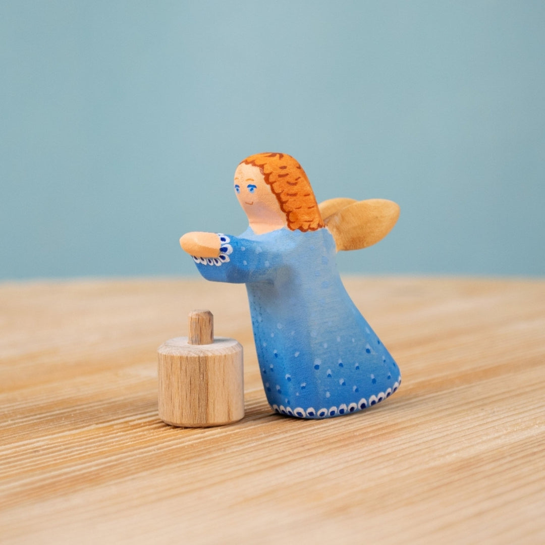 BumbuToys Wooden Celebration Ring Decoration - Festive Angel - Christmas-themed Birthday Ring Figure from Australia