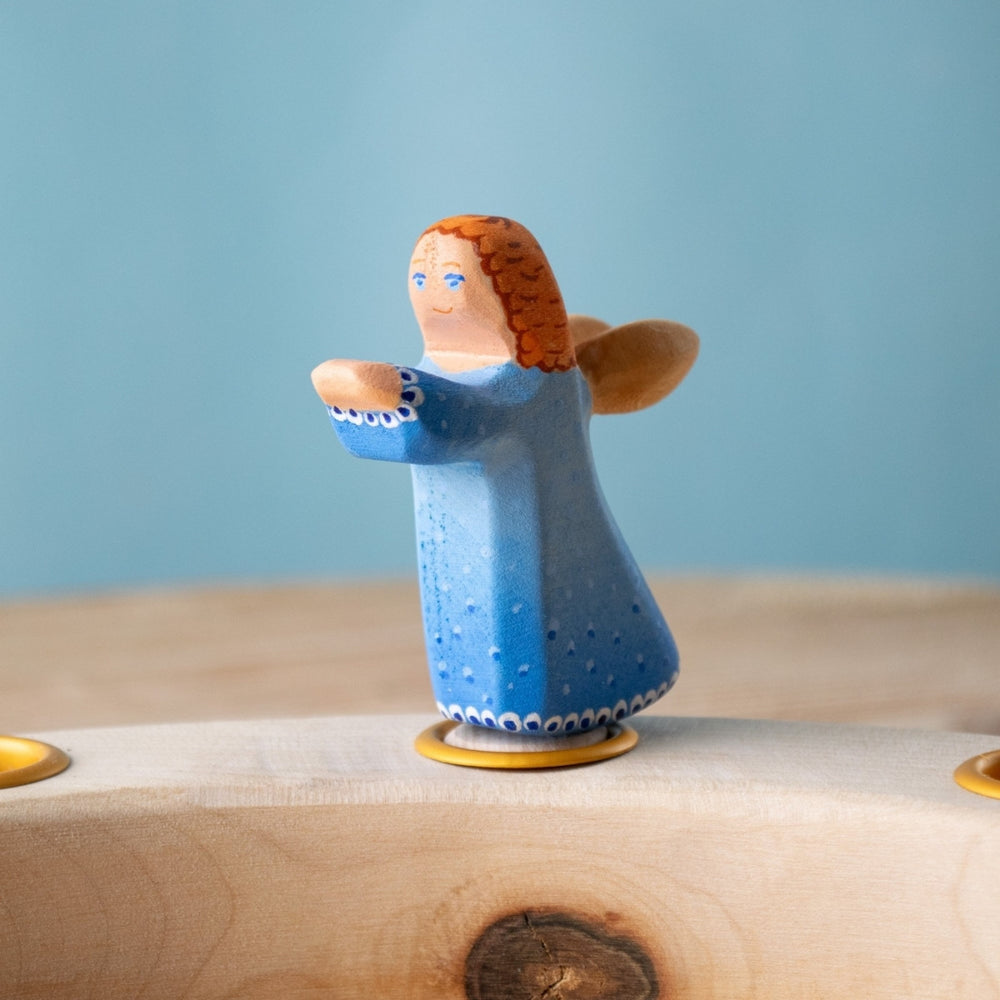 BumbuToys Wooden Celebration Ring Decoration - Festive Angel - Christmas-themed Birthday Ring Figure from Australia