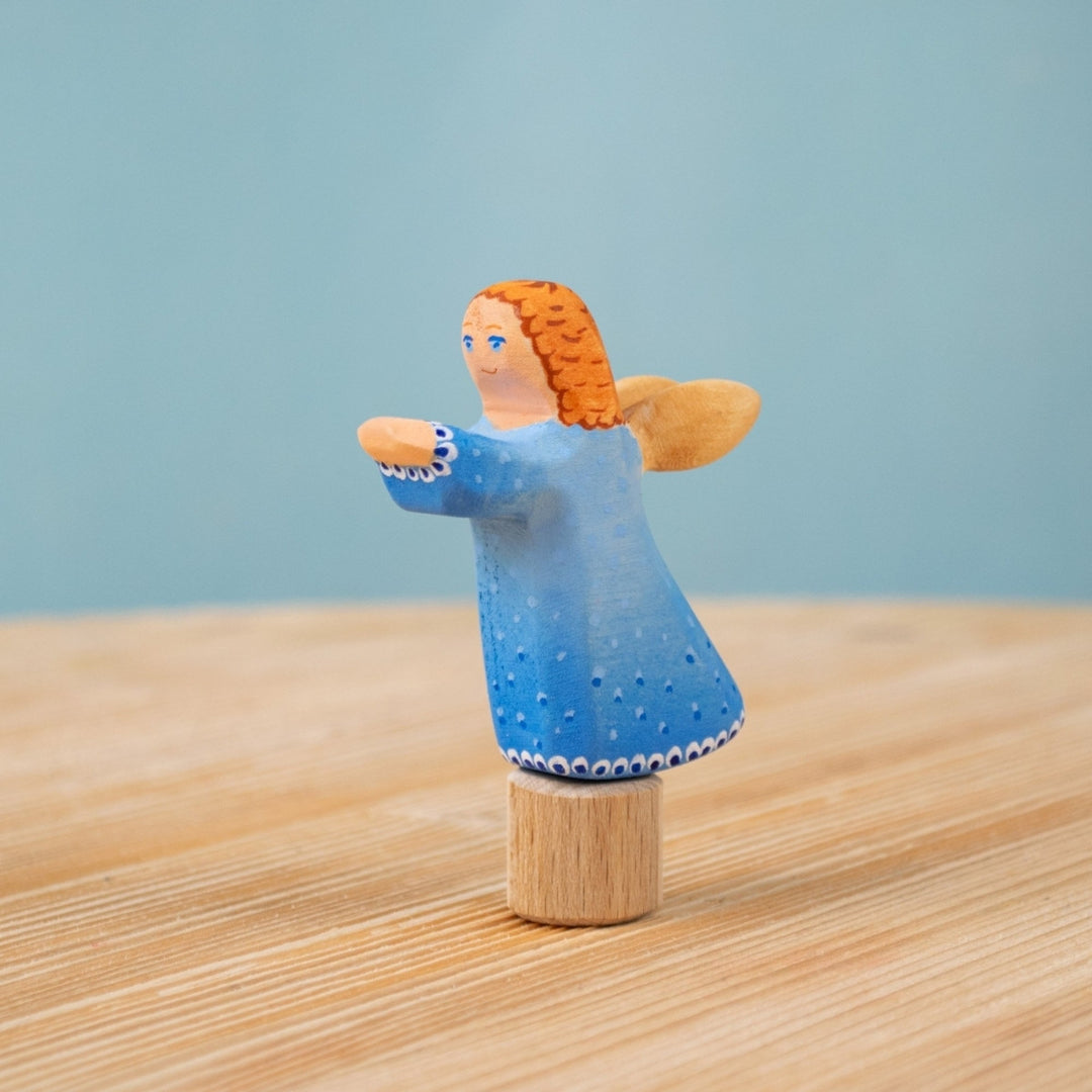 BumbuToys Wooden Celebration Ring Decoration - Festive Angel - Christmas-themed Birthday Ring Figure from Australia