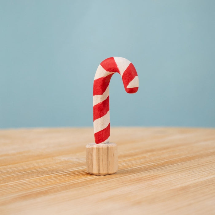 BumbuToys Wooden Celebration Ring Decoration - Festive Candy Cane - Christmas-themed Birthday Ring Figure from Australia