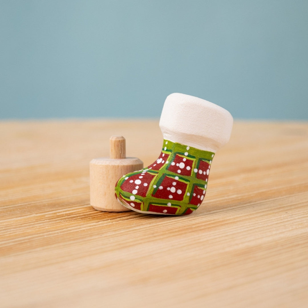 BumbuToys Wooden Celebration Ring Decoration - Festive Christmas Stocking - Christmas-themed Birthday Ring Figure from Australia