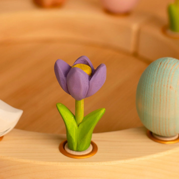 BumbuToys Wooden Celebration Ring Decoration - Festive Crocus for Small World Play - Online, Australia