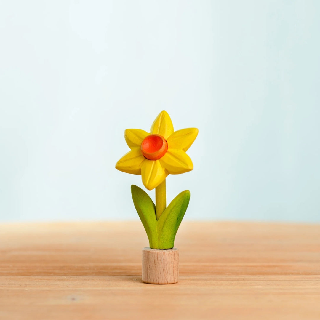 BumbuToys Wooden Celebration Ring Decoration - Festive Daffodil for Small World Play - Online, Australia
