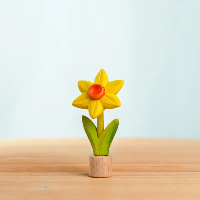 BumbuToys Wooden Celebration Ring Decoration - Festive Daffodil for Small World Play - Online, Australia