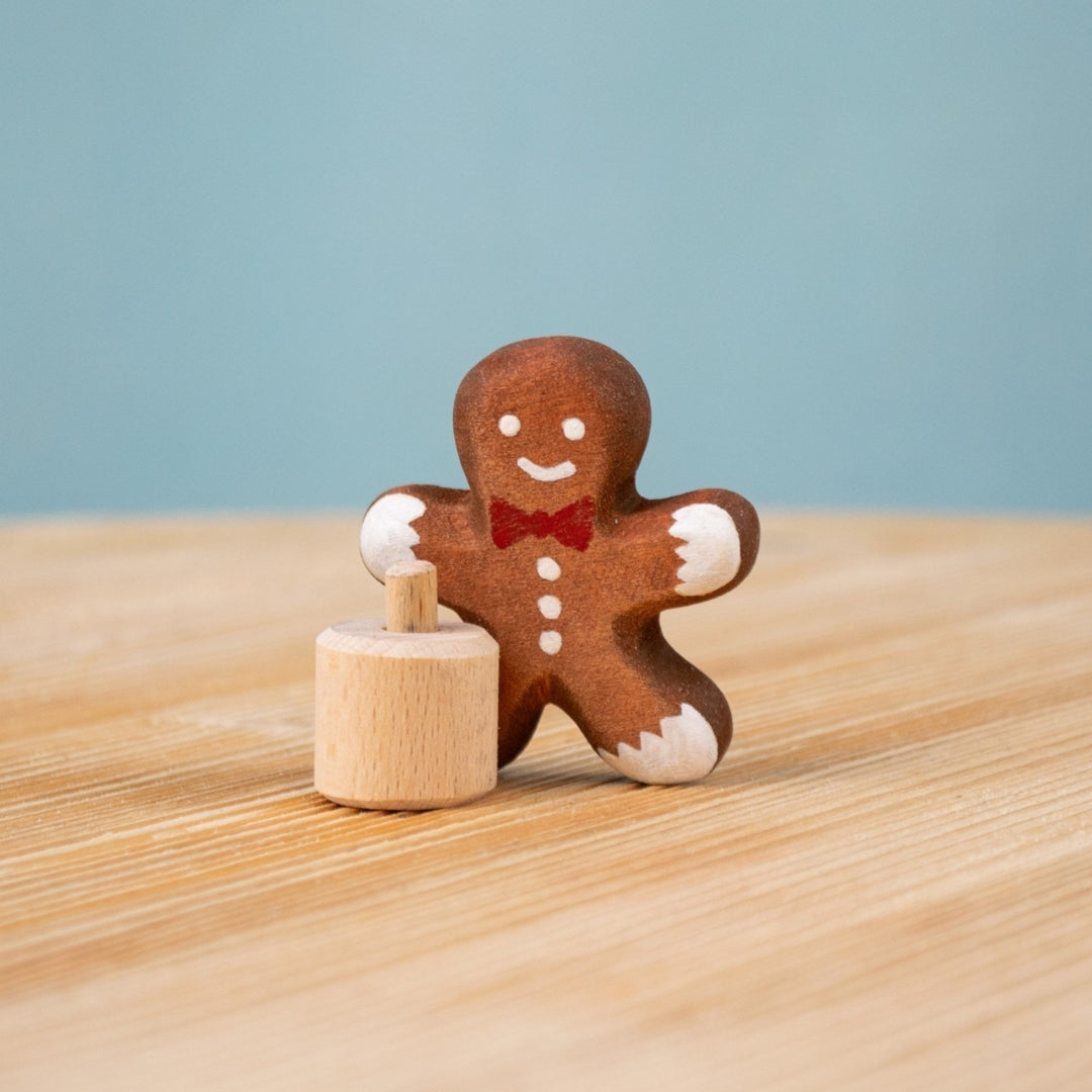BumbuToys Wooden Celebration Ring Decoration - Festive Gingerbread Man - Christmas-themed Birthday Ring Figure from Australia