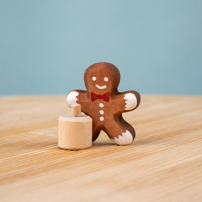 BumbuToys Wooden Celebration Ring Decoration - Festive Gingerbread Man - Christmas-themed Birthday Ring Figure from Australia
