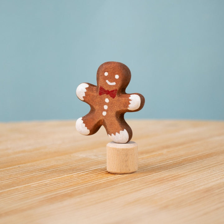 BumbuToys Wooden Celebration Ring Decoration - Festive Gingerbread Man - Christmas-themed Birthday Ring Figure from Australia