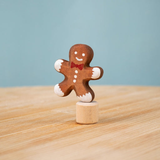 BumbuToys Wooden Celebration Ring Decoration - Festive Gingerbread Man - Christmas-themed Birthday Ring Figure from Australia
