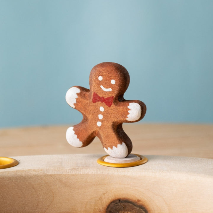 BumbuToys Wooden Celebration Ring Decoration - Festive Gingerbread Man - Christmas-themed Birthday Ring Figure from Australia