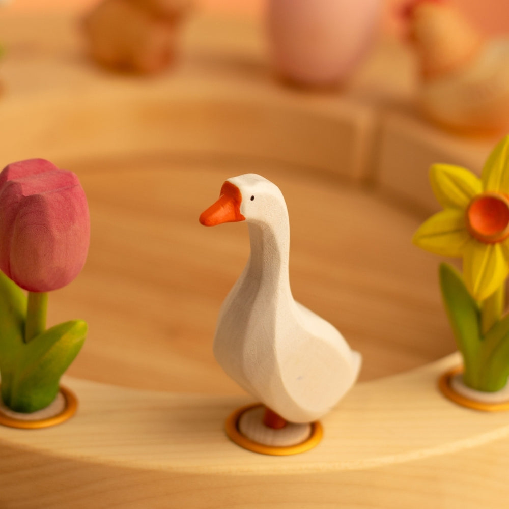 BumbuToys Wooden Celebration Ring Decoration - Festive Goose for Small World Play - Online, Australia