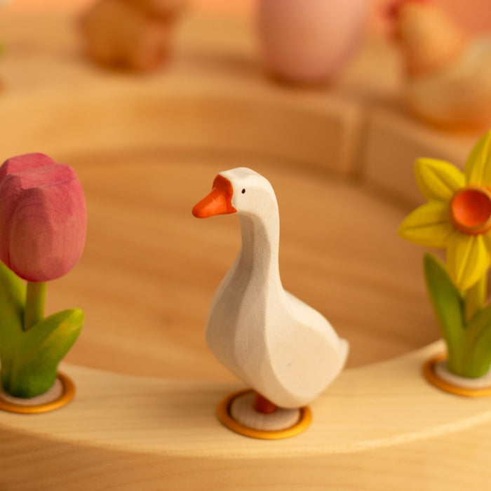 BumbuToys Wooden Celebration Ring Decoration - Festive Goose for Small World Play - Online, Australia