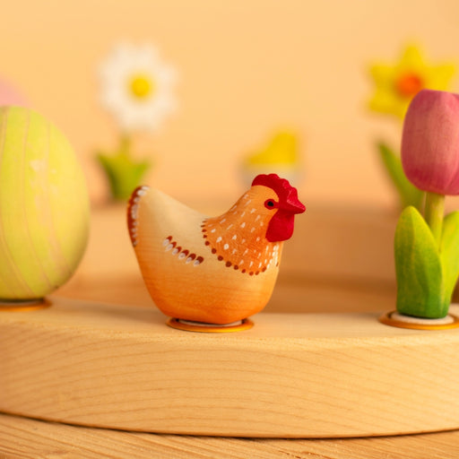 BumbuToys Wooden Celebration Ring Decoration - Festive Hen for Small World Play - Online, Australia
