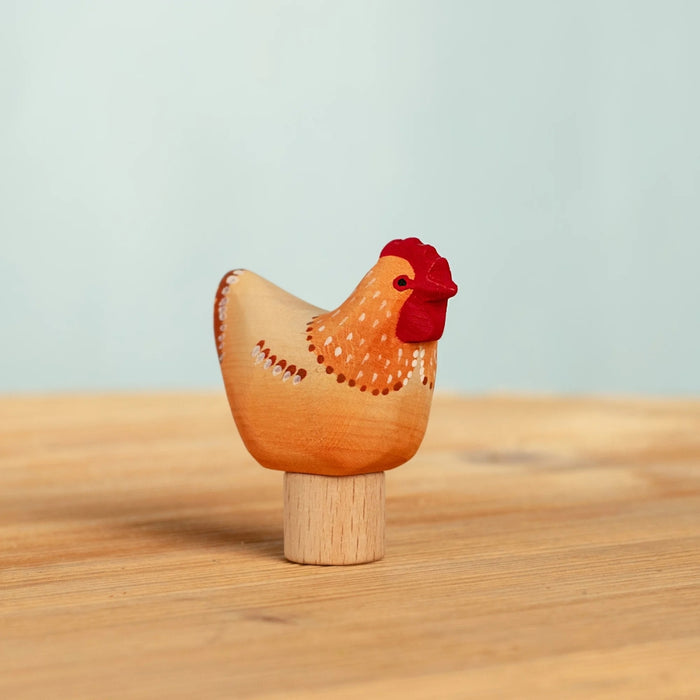 BumbuToys Wooden Celebration Ring Decoration - Festive Hen for Small World Play - Online, Australia