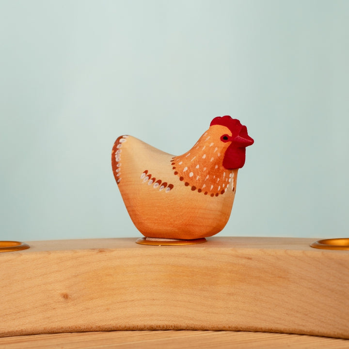 BumbuToys Wooden Celebration Ring Decoration - Festive Hen for Small World Play - Online, Australia