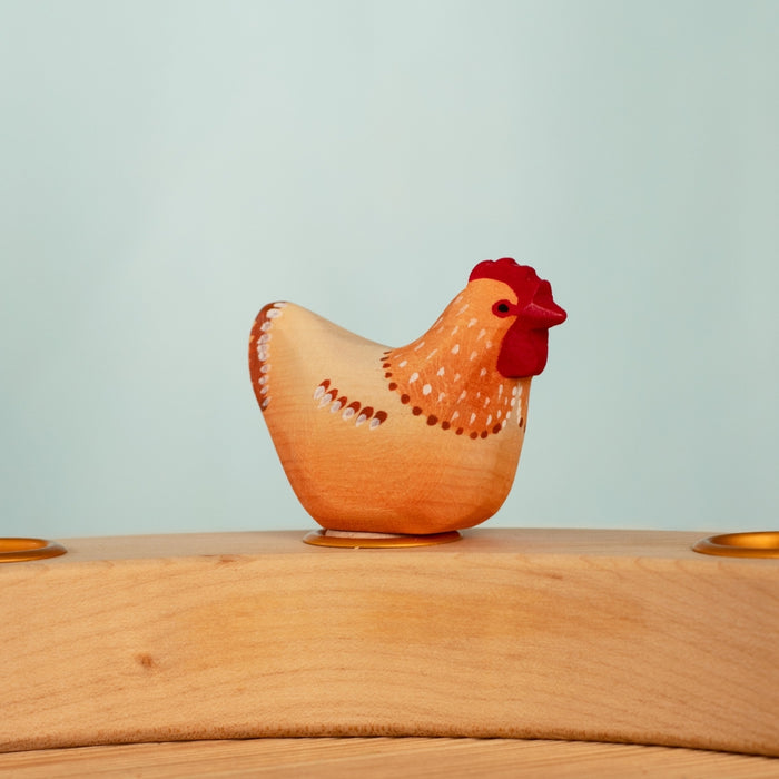 BumbuToys Wooden Celebration Ring Decoration - Festive Hen for Small World Play - Online, Australia