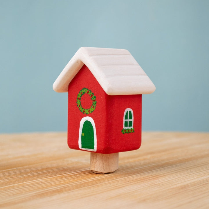 BumbuToys Wooden Celebration Ring Decoration - Festive House - Birthday Ring Figure from Australia