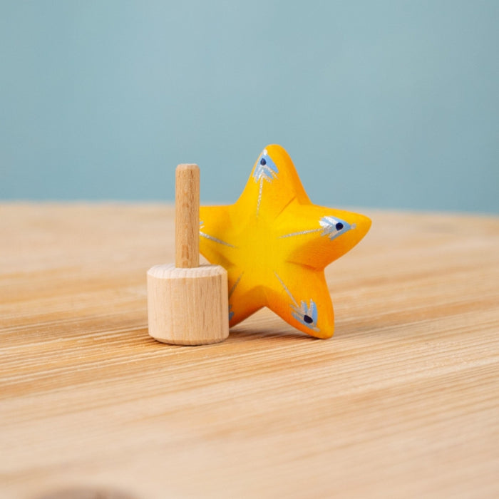 BumbuToys Wooden Celebration Ring Decoration - Festive Star - Christmas-themed Birthday Ring Figure from Australia
