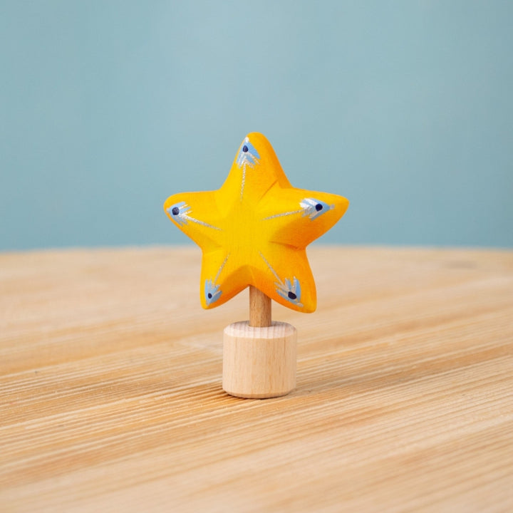 BumbuToys Wooden Celebration Ring Decoration - Festive Star - Christmas-themed Birthday Ring Figure from Australia