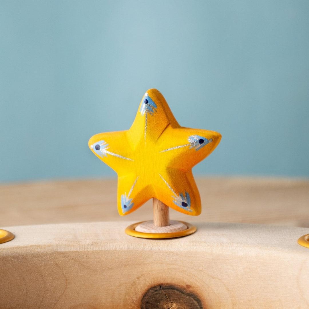 BumbuToys Wooden Celebration Ring Decoration - Festive Star - Christmas-themed Birthday Ring Figure from Australia