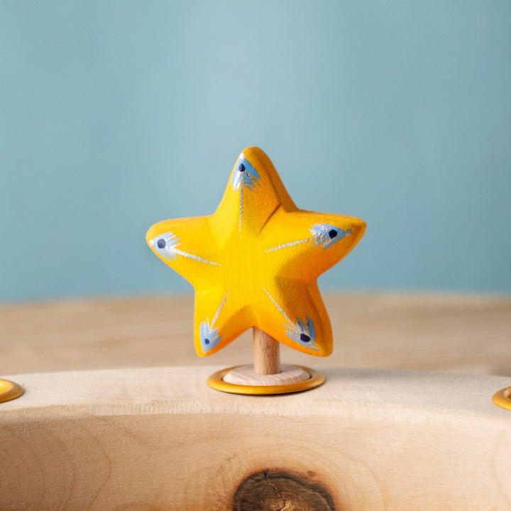 BumbuToys Wooden Celebration Ring Decoration - Festive Star - Christmas-themed Birthday Ring Figure from Australia