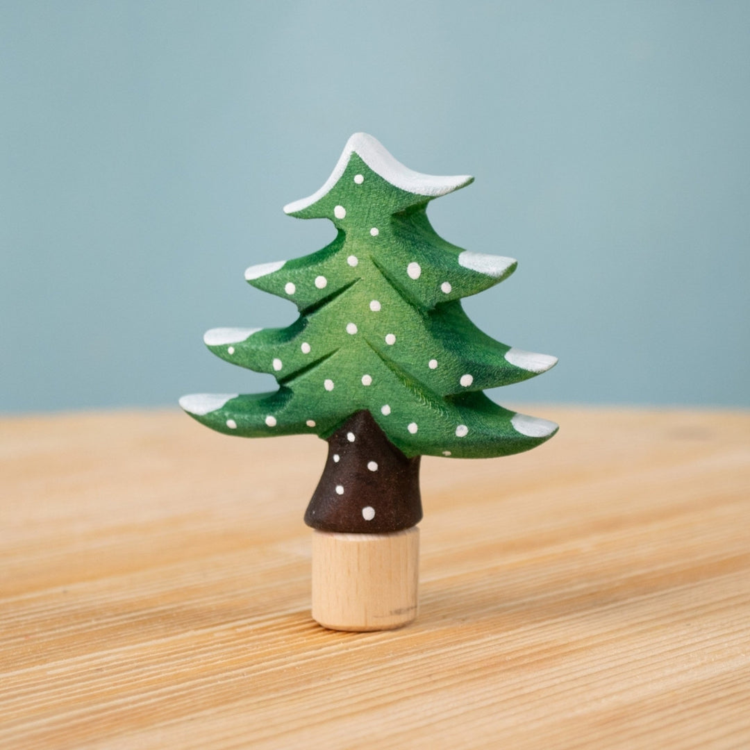 BumbuToys Wooden Celebration Ring Decoration - Festive Tree - Christmas-themed Birthday Ring Figure from Australia